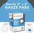 Dealmed 2’’ x 2’’ Sterile Gauze Pads (100 Count) Disposable and Individually Wrapped Medical Gauze Pads, Wound Care Product for First Aid Kit and ...
