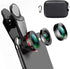 KINGMAS 3 in 1 Universal 198° Fish Eye Lens + 0.63X Wide-Angle Lens + 15X Macro Clip Camera Lens Kit for iPad iPhone Samsung Android and Most Smar...