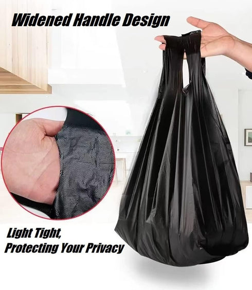 100 Count Trash Bags, jixik 5 Gallon Garbage Bags with Handlees 18''×23.6‘’ Unscented Black Trash Bag for Kitchen, Bedroom Livingroom, Bathroom...