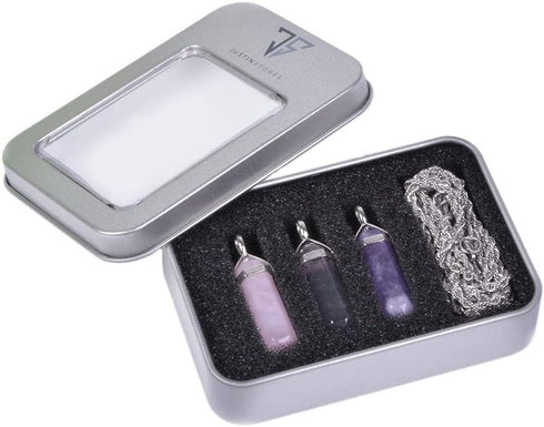 Justinstones Hexagonal Pointed Reiki Chakra Pendant Stainless Steel Chain Necklace 20" Iron Gift Box...