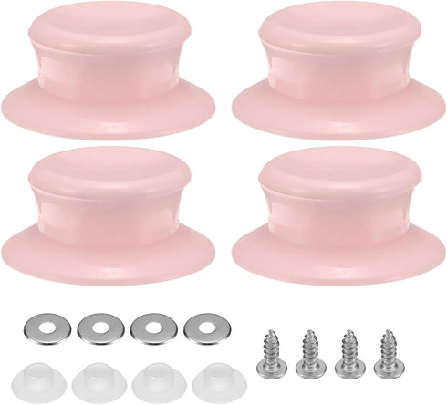 uxcell 4pcs Pot Pan Lids Replacement Knob, Plastic Pan Cover Holding Handles Fits Skillets and Kitchen Cookware Covers, Pink...