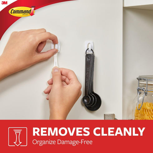 Command Damage Free Hanging Light Clips with Adhesive Strips, No Tools Mini Wall Hooks for Hanging Decorations in Living Spaces, 18 White Wall Hoo...
