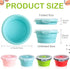 4 Pcs Camping Bowl with Lid Collapsible Silicone Bowl Lunch Box Salad Bowl Expandable Food Storage Container Set Folding Travel Bowl for Hiking He...