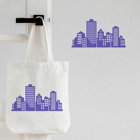 FINGERINSPIRE Cityscape Stencils Template 11.8x11.8inch Plastic City Building Morse Code Drawing Painting Stencils Square Reusable Stencils for Pa...