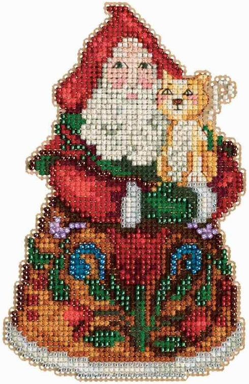 Purrfect Christmas Santa Beaded Counted Cross Stitch Kit 2013 Mill Hill Jim Shore JS203101...