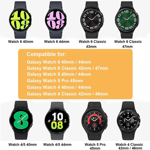 Connectors Compatible for Samsung Galaxy Watch 6 Classic Band 47mm 43mm Adapter, Stainless Steel Button Connector Band No Gap Adapter for Galaxy W...