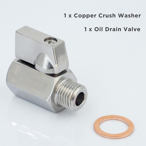 M14 x 1.5 Oil Drain Valve, Oil Drain Plug Quick Valve, Stainless Steel Oil Drain Plug Valve with Copper Crush Washer, for Oil Change, Automotive R...
