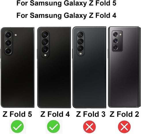 2 Pack Outer Anti-Blue Privacy Tempered Glass For Samsung Galaxy Z Fold 5 / Z Fold 4 Front Mirror Anti-Spy Screen Protector Anti-Peeping Full Cove...