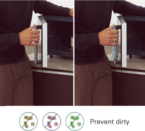 OUGAR8 Microwave Door Handle Cover-Catches Drips,Dust,Smudges and Fingerprints Leaving for Oven Handle Covers Home Kitchen Appliances Decoration (Circle,6"*3.5")