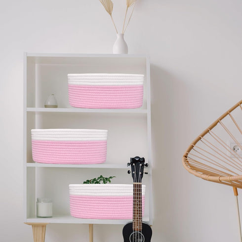 ABenkle Small Woven Basket, Cute Small Basket, Rope Room Shelf Storage Basket, Cat Dog Toys Basket Chest Box, Empty Decorative Gift Basket, 12"x 8...