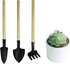 Andiker Mini Gardening Tools, 3pcs Portable Garden Hand Tools Set, Miniature Gardening Rake Trowel and Shovel for Seedlings, Bonsai, Succulents, H...