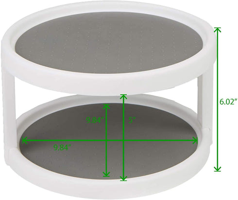 Mind Reader Herb and Spice Rack, Revolving Kitchen Storage Rack, Lazy Susan Countertop Organizer, White...