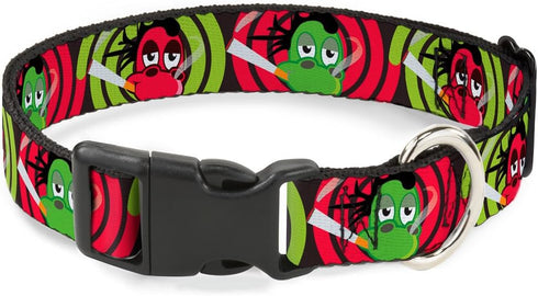Buckle-Down PC-W30738-L Green & Red Dragons Smoking Gray Plastic Clip Collar, Large/15-26"...
