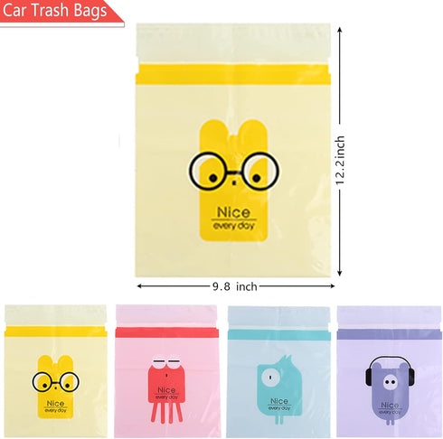 60pcs Easy StickOn Disposable Car Trash Bags,Waterproof Garbage Bags,Durable Kitchen Storage...