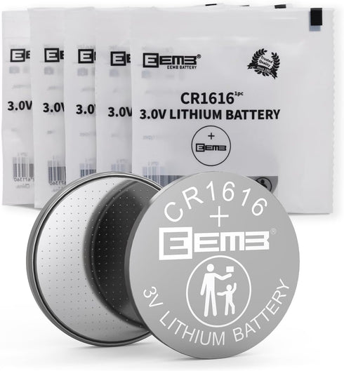EEMB 5 Pack CR1616 Battery 3V Lithium Button Coin Cell Batteries 1616 Battery DL1616 ECR1616 for Re-Mote Control, Watch, Calculator, Electronic No...