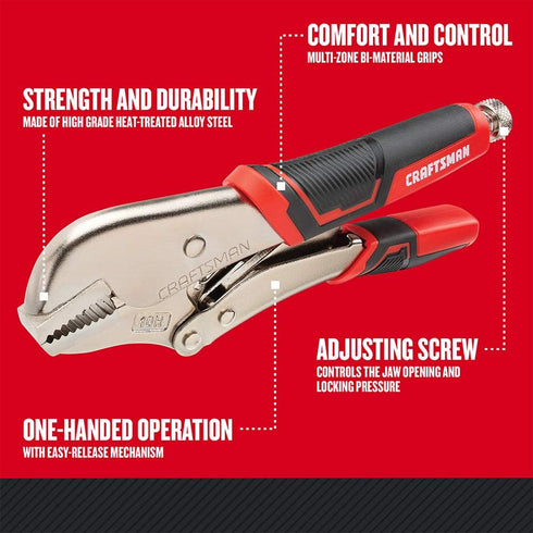 CRAFTSMAN Locking Pliers, Straight Jaw, 10-Inch (CMHT82549)...