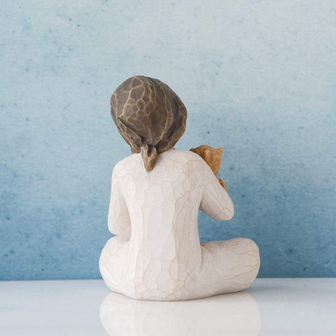 Willow Tree Kindness (Girl Darker Skin Tone & Hair Color), Above All, Kindness, Expresses Relationship with A Much-Loved Pet, A Gift to Celebrate ...
