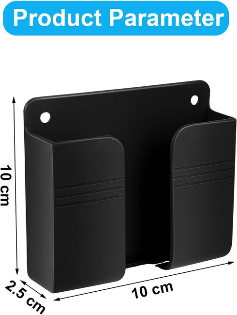 8 Pieces Wall Mount Phone Holder Adhesive Remote Control Storage Box Wall Mount Charging Phone Stand Holder Adhesive Non Slip Media Organizer Stor...