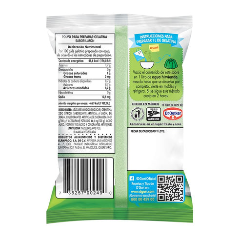D'Gari Gelatin Dessert Lime -Dgari Limon 5 pack (LIMON)...