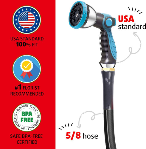 Garden Hose Nozzle, Water Spray Nozzles for Garden Hose, Durable High Pressure Water Hose Sprayer Nozzle with 10 Patterns for Watering Plants, Was...