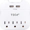Tech2 3-Outlet Surge Protector Power Strip with 2 USB Charging Ports, ETL Certified Adapter for Home, School, or Office......