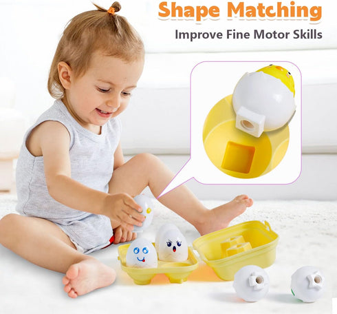 Learning Toys for 1 2 3 Year Old Girl Boy,Educational Montessori Shape Sorter Toys for Toddlers 1-3 Year Old, Matching Eggs Baby Toys 12-18 Months...