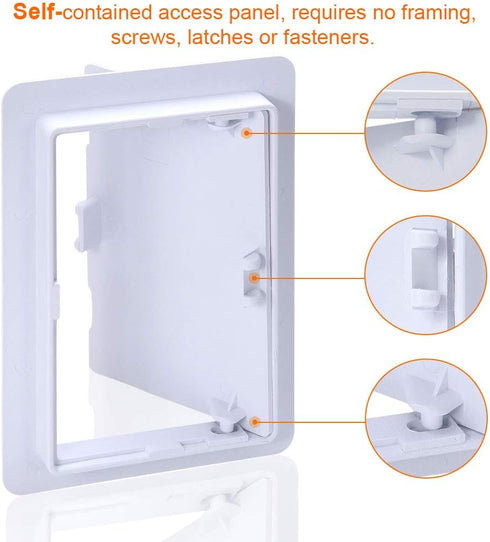 Suteck Plastic Access Panel for Drywall Ceiling 4 x 6 Inch Reinforced Plumbing Wall Access Doors Removable Hinged White...