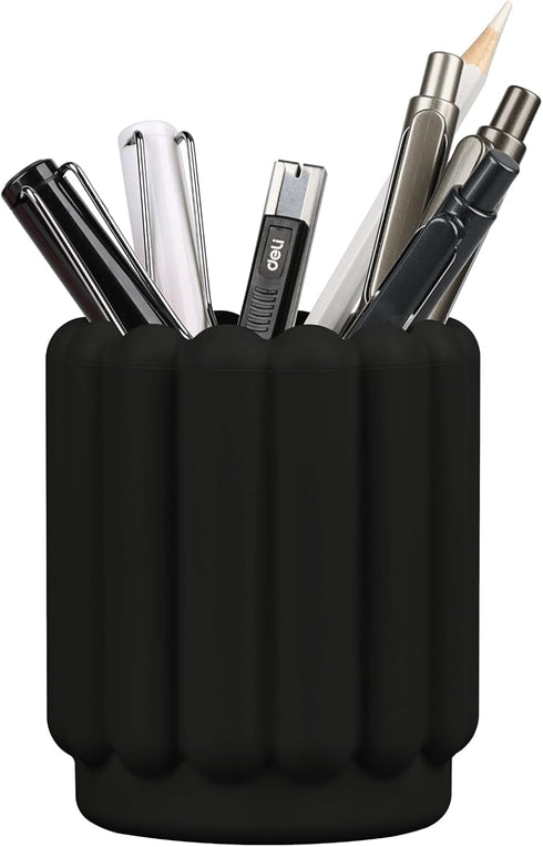 Silicone Pen Holder, Pencil Holder Cute Pens Cup for Desk for Kids Office Decor Desk Accessories Pen Pot Desk Organizer (Black)...
