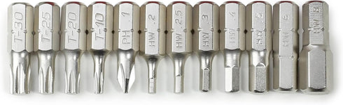 Prestacycle Pro Bicycle Tool Bits – (12) Piece S2 Nickel Plated Bit Set...
