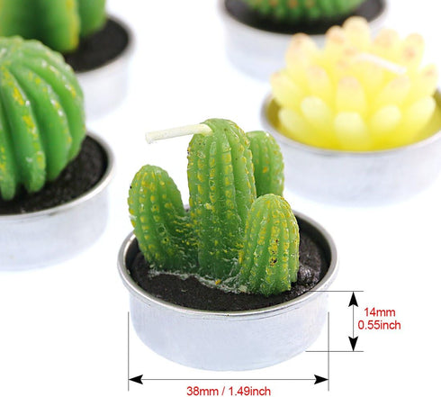 Swpeet 12Pcs Decorative Succulent Cactus Tealight Candles Kit, Cute Smokeless Succulent Plants Perfect for Candles Festival Wedding Props and Hous...