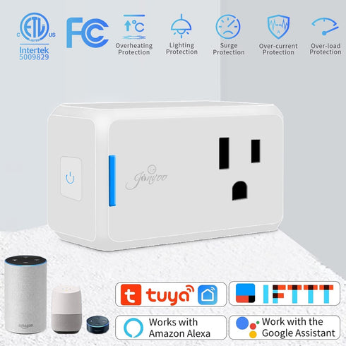 Jinvoo Smart Plug, Wireless Mini Outlet, Alexa socket, Smart Home Wi-Fi Outlet Works with Alexa,Echo and Google Home and IFTTT, App Control, No Hu...
