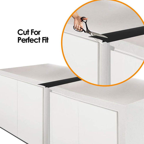 Silicone Gap Cover, (2 Pack) Silicone Gap filler Stopper Kitchen Stove Counter Gap Covers - Flexible Stove Space Fillers, Food Grade (21inches, Black)