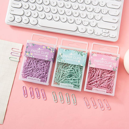 Pink Paper Cilp Dispenser Holder Clear Acrylic Paper Clip Organizers with Top Paper Clip Holders for Desk Cute Office Binder Clip, Hair Clip Offic...