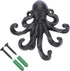 Sumnacon 6 Inch Cast Iron Octopus Coat Hook - Rustic Metal Wall Rack for Key Towel Bag, Hat Scarf with Screws, Decorative Duty Clothing Hanger for...