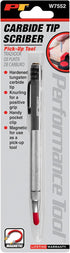Performance Tool W7552 Tungsten Carbide Tipped Scriber with Aluminum Body, Magnet and Pocket Clip, Great for Marking on Various Materials...