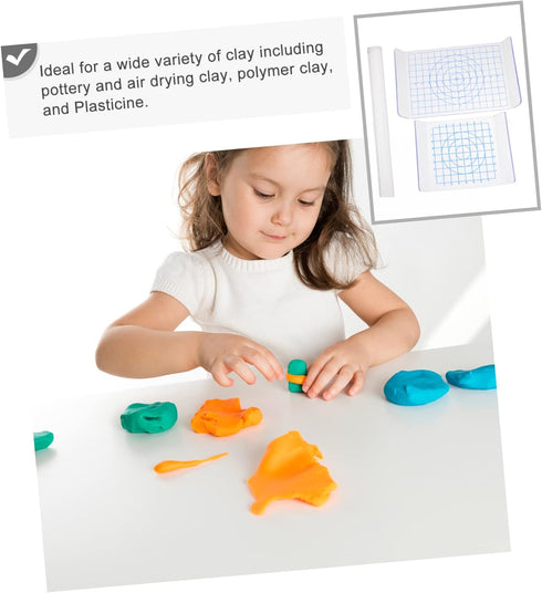 3pcs Sheet Clay Board Tools Clay for DIY Tools Polymer Clay Rolling Pin Rolling Pin and Board Polymer Clay Shapes Acrylic Sheet Boards Clay Modeli...