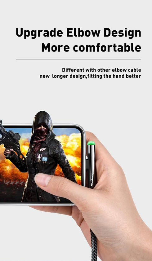 mcdodo Right Angle Design Extra Long Gaming Charger Cable with Green LED Light USB Charging& Syncing Cord Compatible iPhone Xs MAX XR X 8 8 Plus 7...
