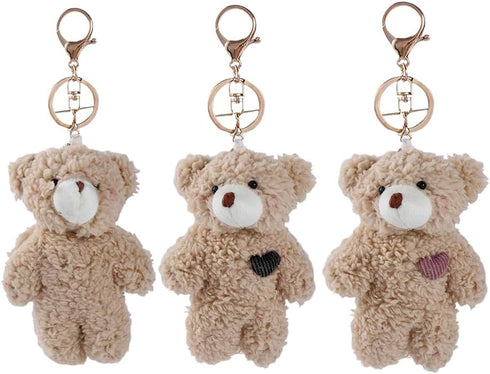 3/4 Pcs Plush Bears Keychain Plush Figures Stuffed Animals Keyring Pendant Key Holder Plush Keychain Bag Accessories...