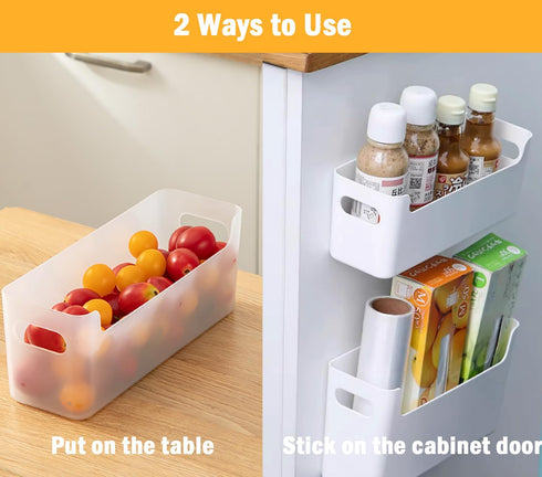 2 Pack Cabinet Organizer Storage, Adhesive Over Cabinet Door Organizer, No Drilling Space Saver Plastic Storage Containers Multi-Use for Kitchen B...