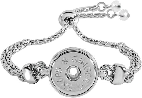 Ginger Snaps Rubber Stopper Adjustable Bracelet | Interchangeable Snap Jewelry Collection | Button Charms for Necklaces, Bracelets & Rings | Stand...