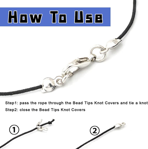 1250 Pieces Jewelry Making Accessories Set Includes 800 Pieces Open Jump Ring Connectors 300 Pieces Bead Tips Knot Covers and 150 Pieces Lobster C...