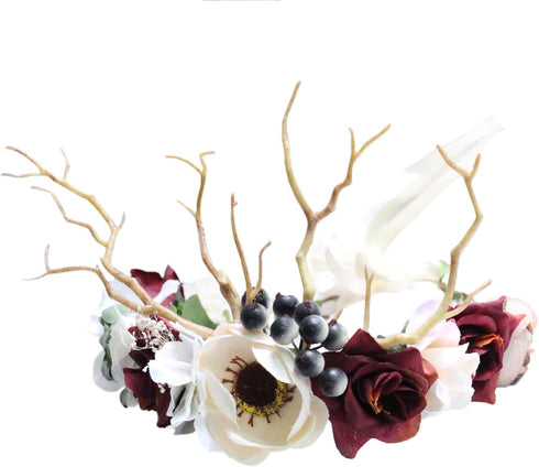 Vivivalue Floral Crown Girl Floral Headband Flower Headpiece Halo Wedding Party Photos...
