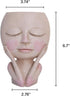 AIMEBBY Face Flower Pot Head Planter Pot Succulent Planter Cute Resin Cactus Planter with Drainage Hole Closed Eyes...