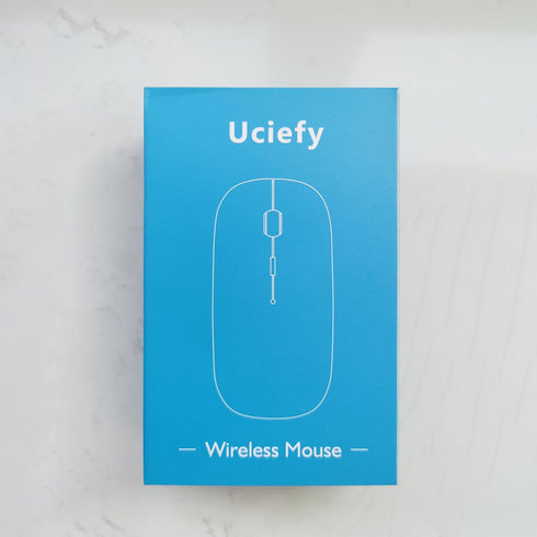 Uciefy Q5 Slim Rechargeable Wireless Mouse, 2.4G Portable Optical Silent Ultra Thin Wireless Computer Mouse with USB Receiver and Type C Adapter, ...