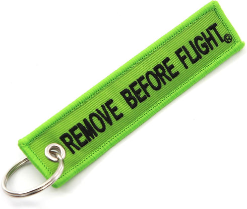 Remove Before Flight Keychain - Lime Green - 5pcs...