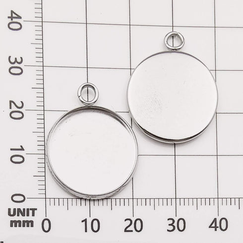 30 Pcs Fit 20mm Stainless Steel Round Blank Bezel Pendant Trays Base Cabochon Settings Charms for Jewelry Making (10166-20mm-30pcs)...
