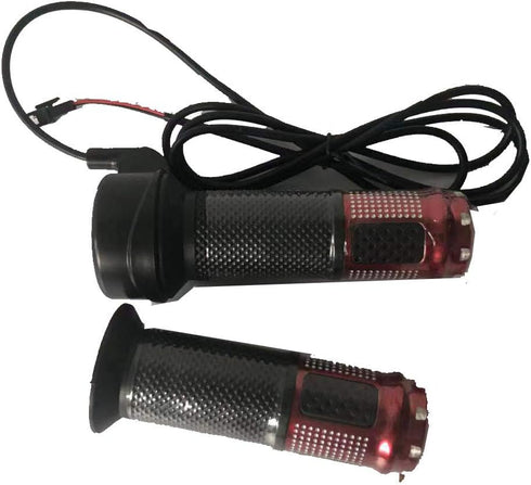Style Universal Voltage Red Twist Throttle, 24V 36V 48V 3 Wire Twist Throttle Hand Grip for Electirc Scooter Bike, for E-Bike DIY Conversion Kit P...