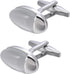 Silver Tone Cat Eye Stone Men's Cufflinks In Gift Case Oval Opal Stone Cufflinks for Men for Wedding Party Business Birthday Anniversary Dress...