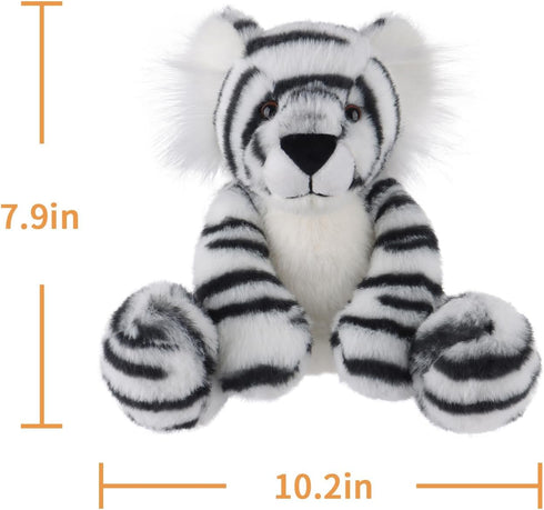 Apricot Lamb Toys Plush White Classic Tiger Stuffed Animal Soft Cuddly Perfect for Kids 8.0 Inches...
