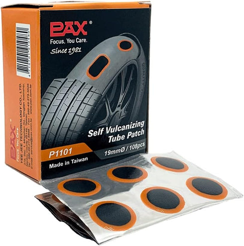 PAX 108 Pcs 19mmØ Round Bike Inner Tire Tube Patches, Flat Puncture Tire Repair Patch for Bicycle, Motorcycle, Scooter, BMX, ATVs, River Floating,...